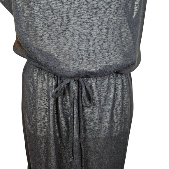 Kona Sol Womens Black Sheer Swimsuit Cover-Up Dress Waist Tie & Side Slits SZ S - Picture 7 of 11